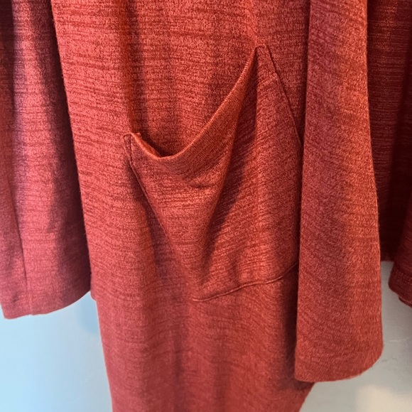 Mudd Rusty Orange Drape-Front Cardigan with Pockets (Size Medium) - Picture 3 of 4